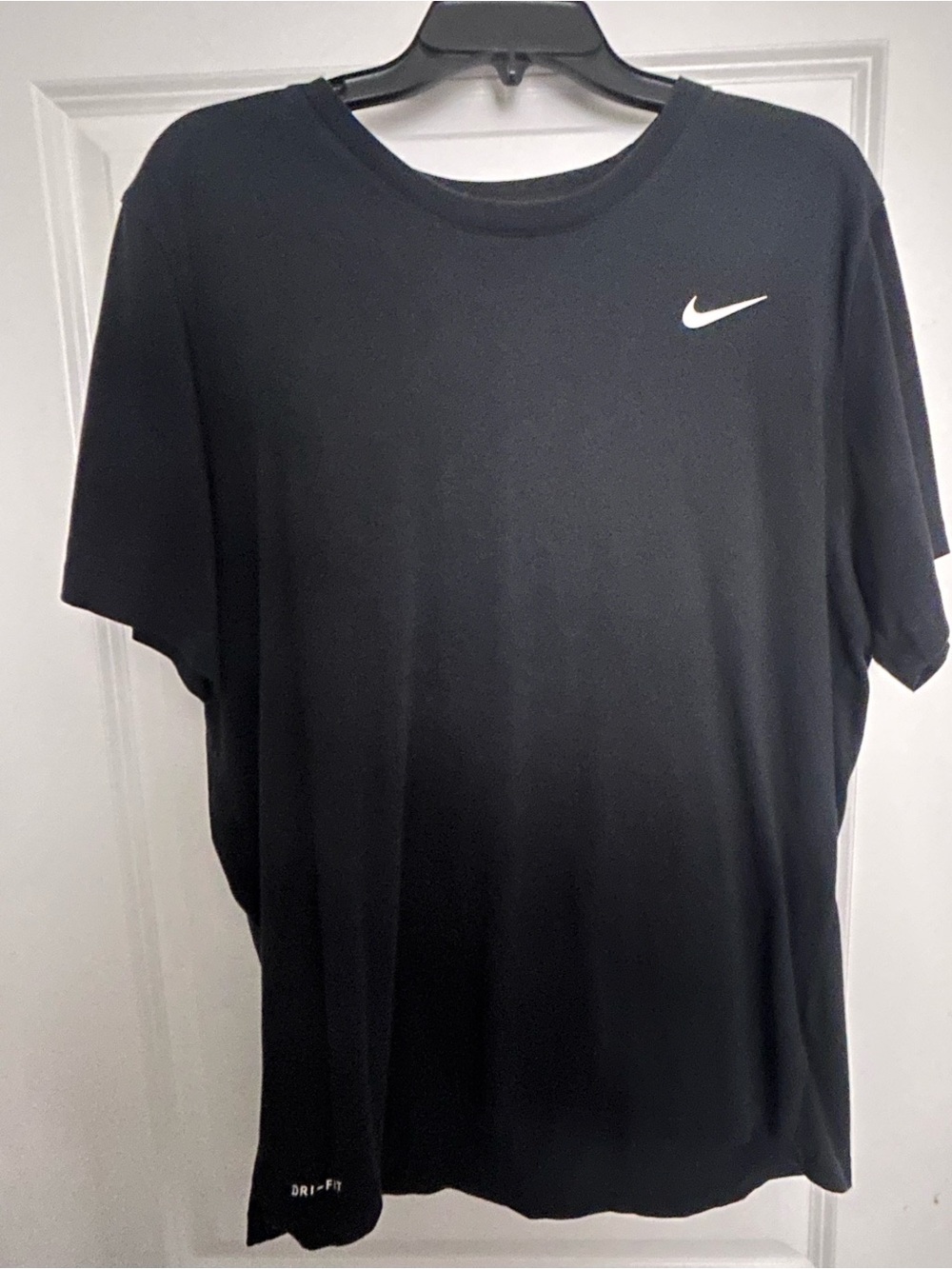 Nike Black Short Sleeve Dri-FIT Tee with White Swoosh